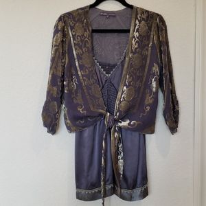 Hale Bob silk and velvet cami/top with jacket